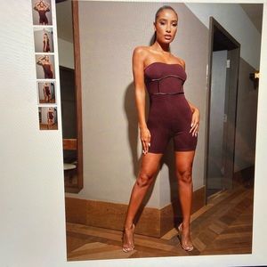 Sexy Burgundy Bandeau Romper XS/S/2/4 NEW JUMPSUIT